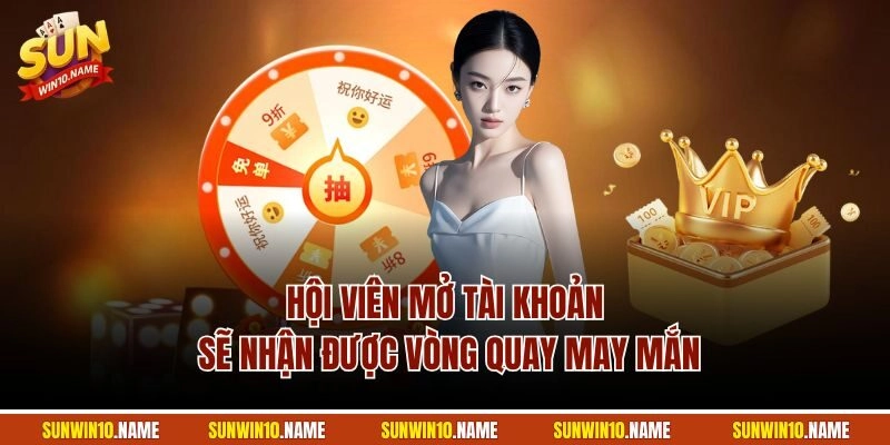 Hội viên mở tài khoản sẽ nhận được vòng quay may mắn